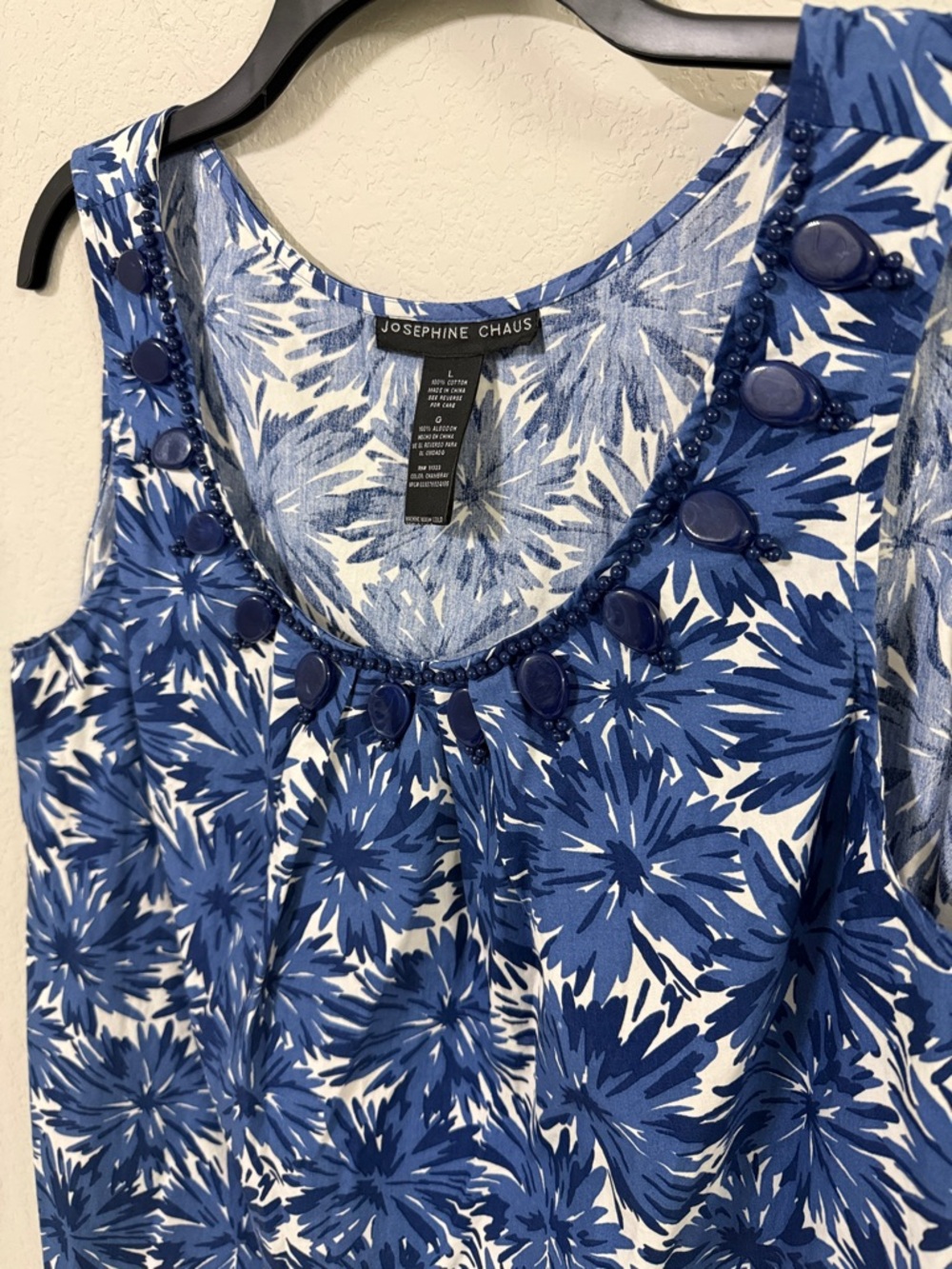 Josephine Chaus Blue Floral Tank Top